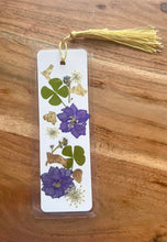 Load image into Gallery viewer, Dark Purple Botanical Pressed Flower Bookmark
