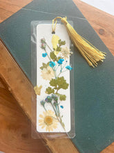 Load image into Gallery viewer, Blue + Lavender Botanical Pressed Flower Bookmark
