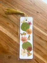 Load image into Gallery viewer, Orange, Yellow, Baby Pink Botanical Pressed Flower Bookmark

