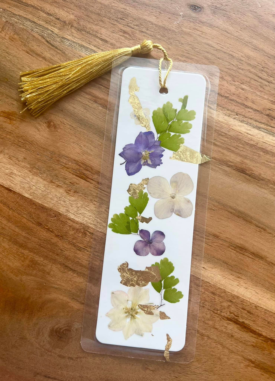 Dark Purple Botanical Pressed Flower Bookmark