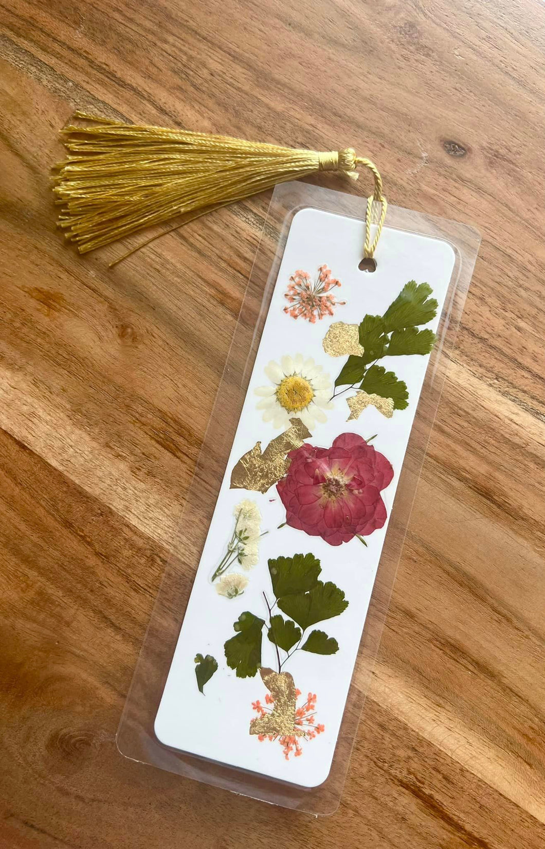 Fuchsia Botanical Pressed Flower Bookmark