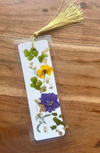 Load image into Gallery viewer, Dark Purple Botanical Pressed Flower Bookmark
