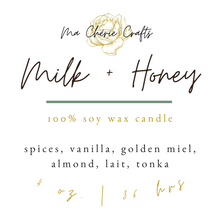 Load image into Gallery viewer, Milk + Honey Soy Candle | 4 oz Candle | COZY COLLECTION
