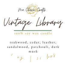 Load image into Gallery viewer, Vintage Library Soy Candle | 4 oz Candle | COZY COLLECTION
