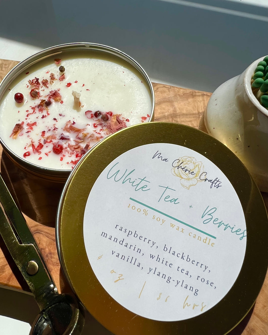White Tea + Berries Soy Candle | 4 oz Candle | CORE COLLECTION