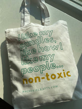 Load image into Gallery viewer, Candle Non Toxic People | White Canvas Eco Tote Bag
