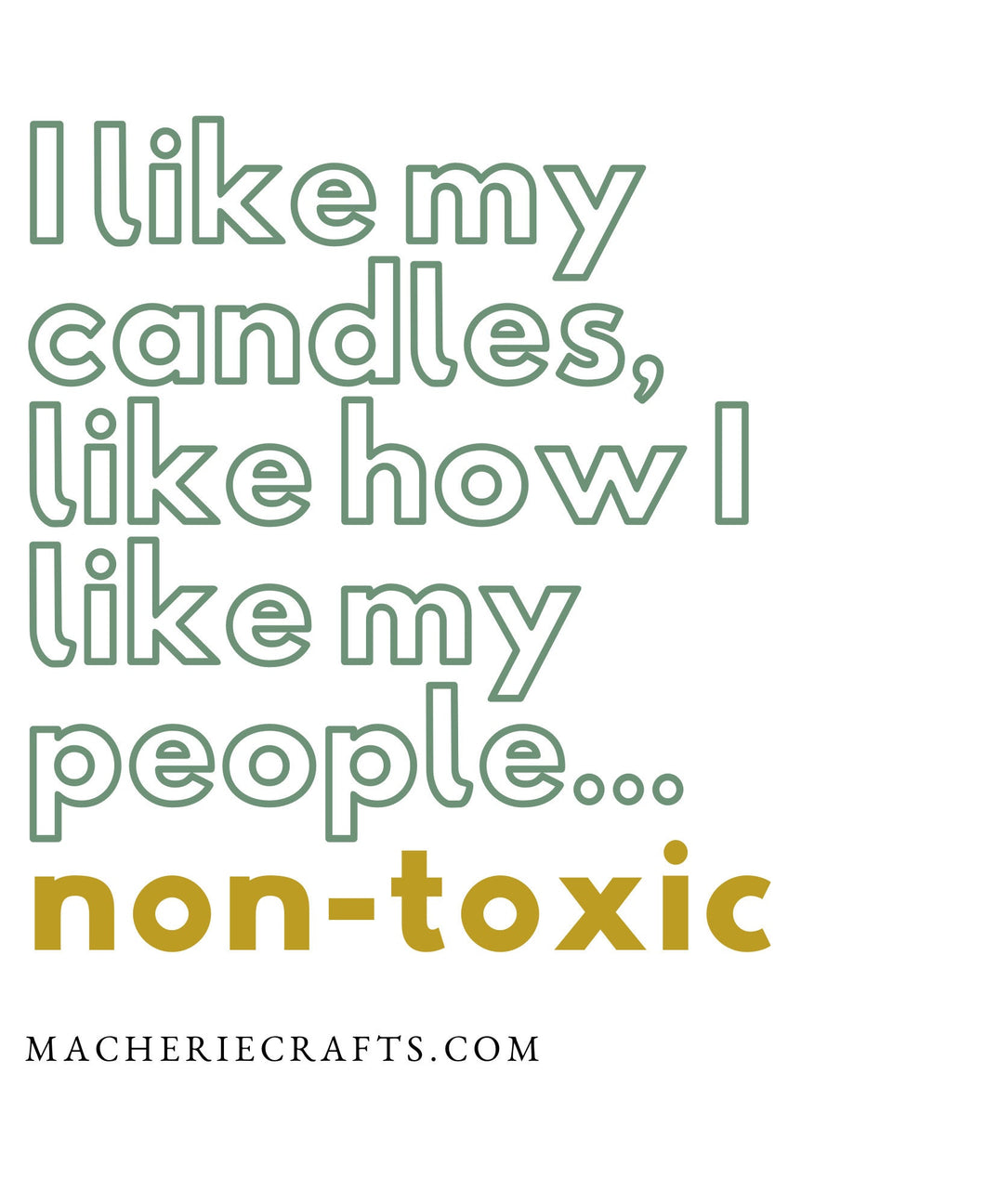 Candle Non Toxic People | White Canvas Eco Tote Bag