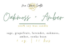 Load image into Gallery viewer, Oakmoss + Amber Soy Candle | 8 oz Candle | CORE COLLECTION
